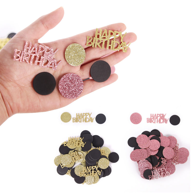 Desk Setup Girl - 100Pcs Happy Birthday Confetti, Rose Gold
