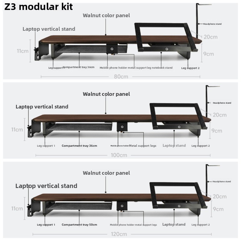 Desk Setup With Laptop And Monitor - All-in-One Z3 Modular Monitor Stand Set