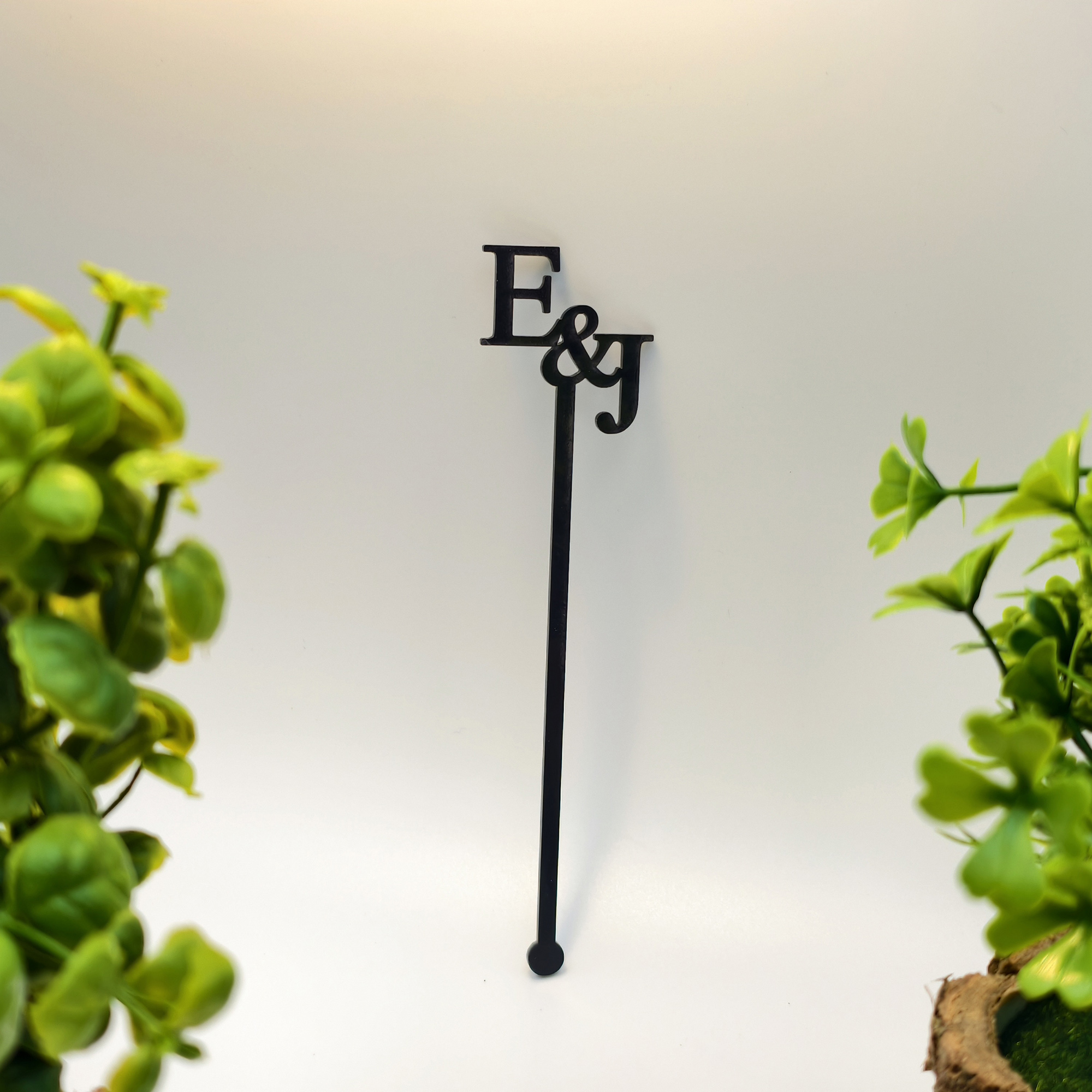 Desk Setup Girl - Customized Wedding Cocktail Stirrers Letter Cut