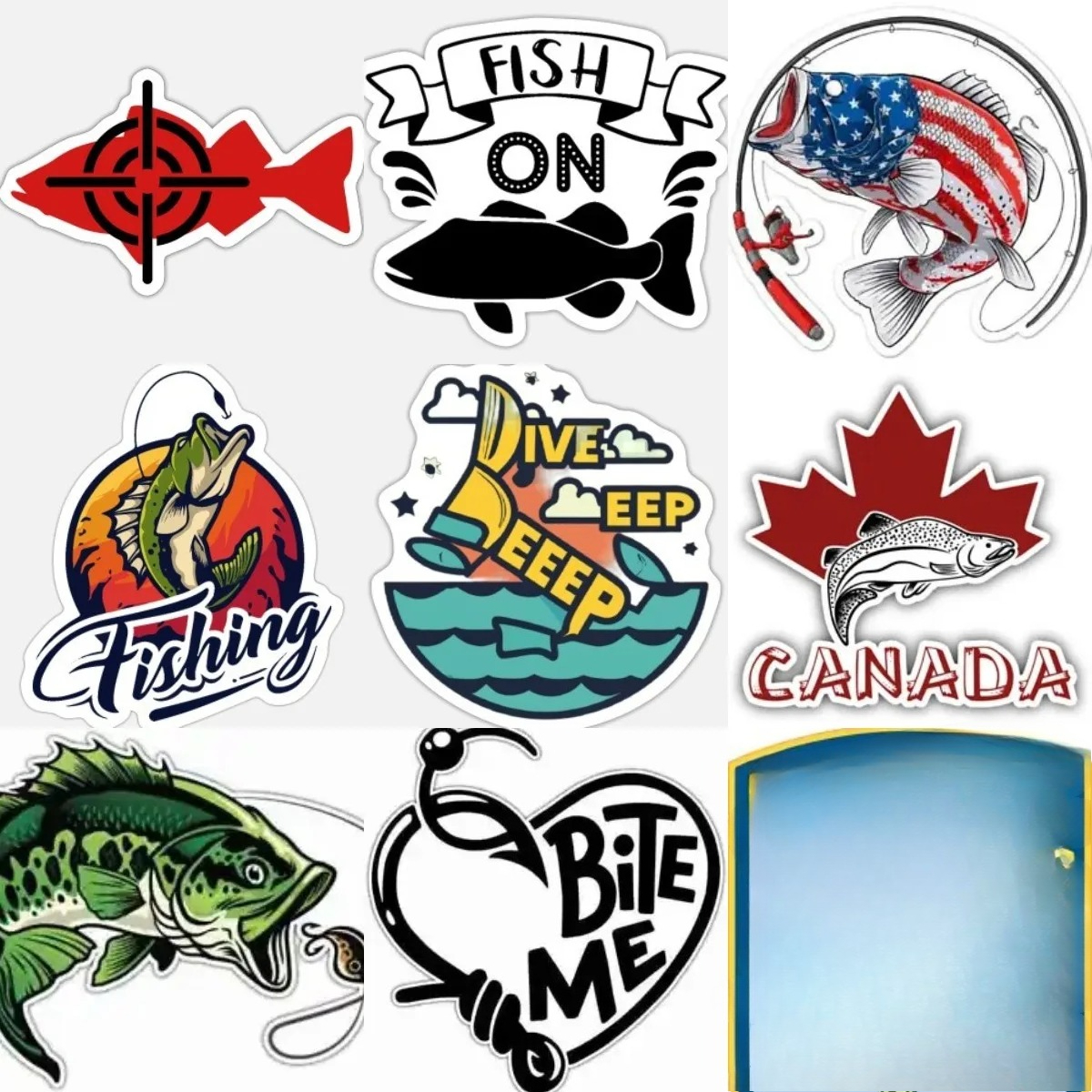 Desk Setup Maker - Perch Fishing Stickers Window Vinyl Laptop