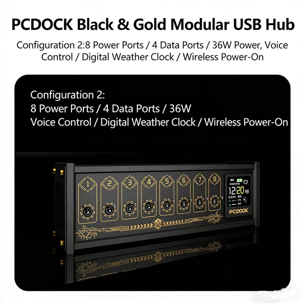 Desk Setup Productivity - PCDOCK Block USB Desktop Power Strip