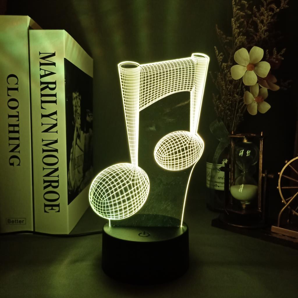 Desk Setup Gifts - Musical Note LED Night Lamp Acrylic
