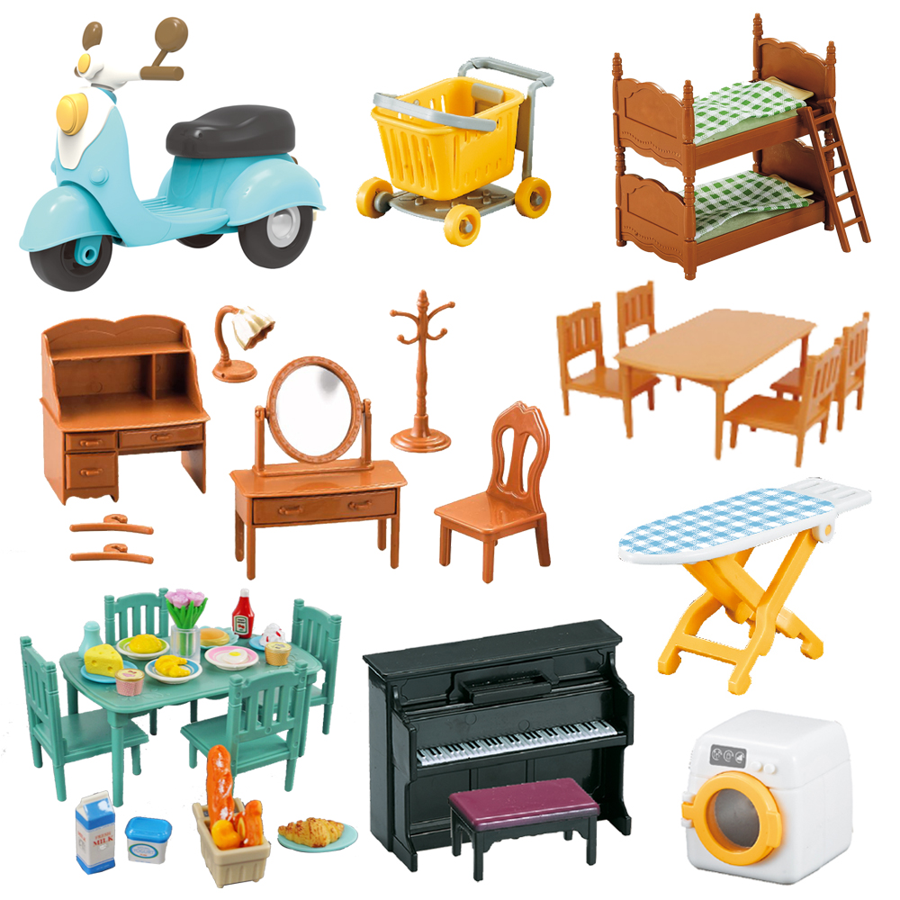 Desk Setup Girl - 1:12 Miniature Furniture Forest Family Kitchen