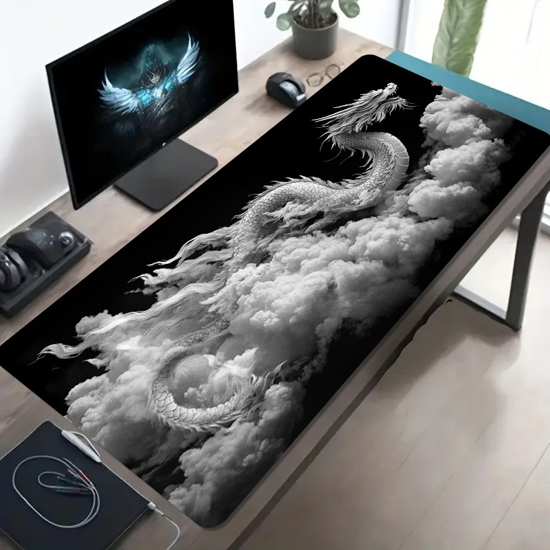 Black and White Dragon Gaming  - Desk Setup Pc And Laptop บทวิจารณ์และราคา