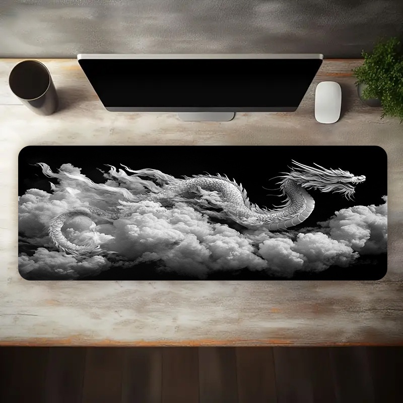 Black and White Dragon Gaming  - Desk Setup Pc And Laptop บทวิจารณ์และราคา