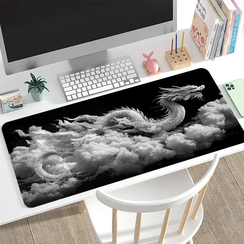 Black and White Dragon Gaming  - Desk Setup Pc And Laptop บทวิจารณ์และราคา