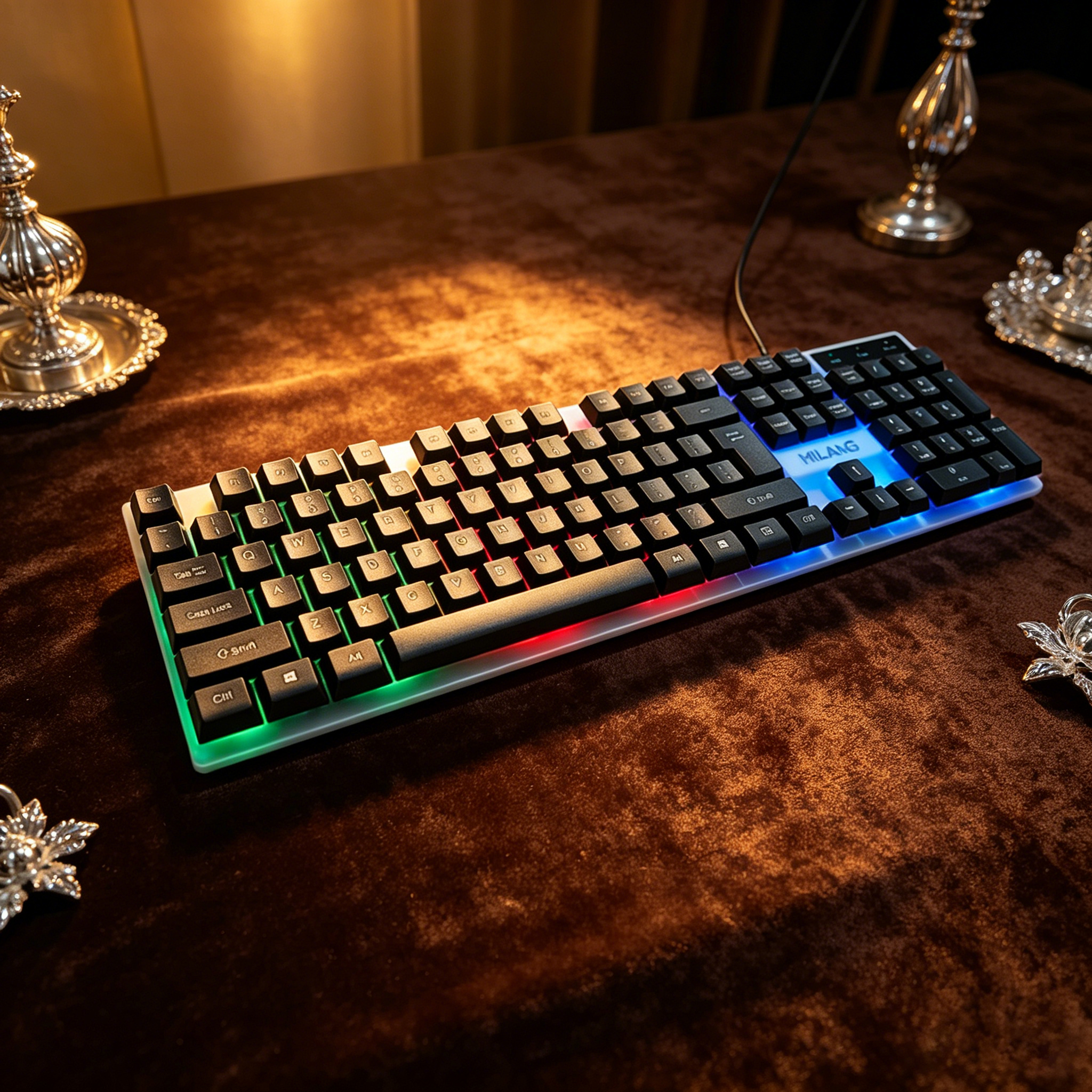 Wired RGB Backlit Keyboard Mou - Work Desk Home Setup บทวิจารณ์และราคา