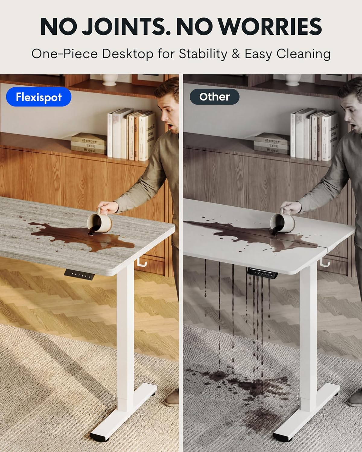 One-Piece Electric Height Adju - Desk Setup One Monitor บทวิจารณ์และราคา