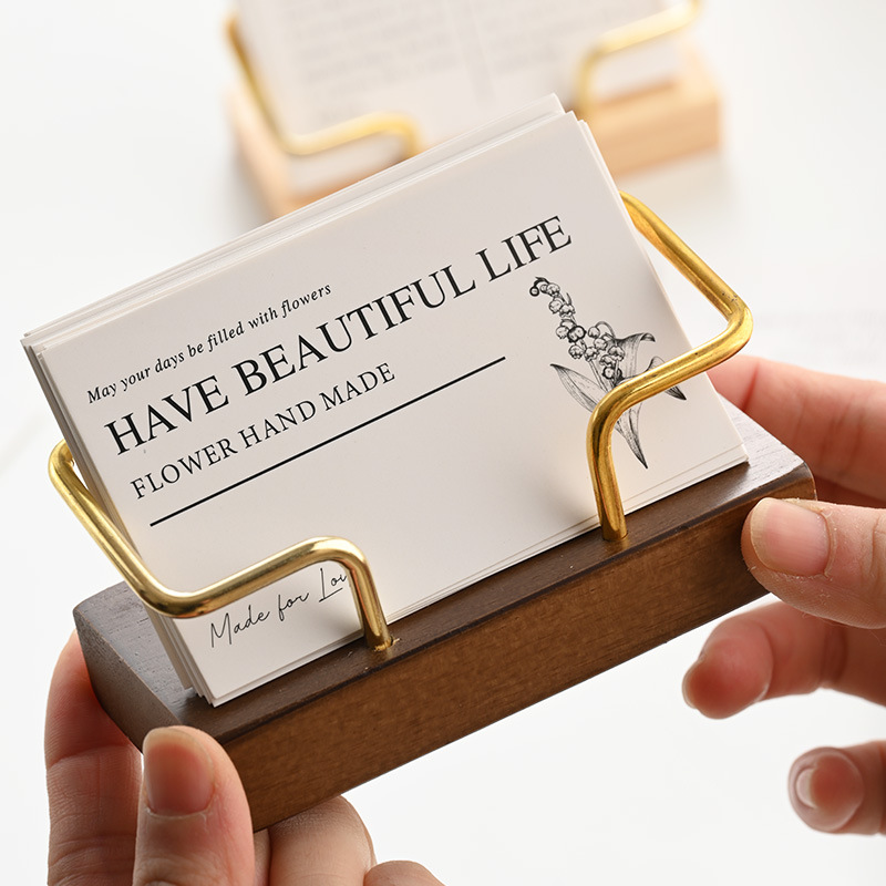 Wooden Business Card Holder Me - Desk Setup Wood บทวิจารณ์และราคา