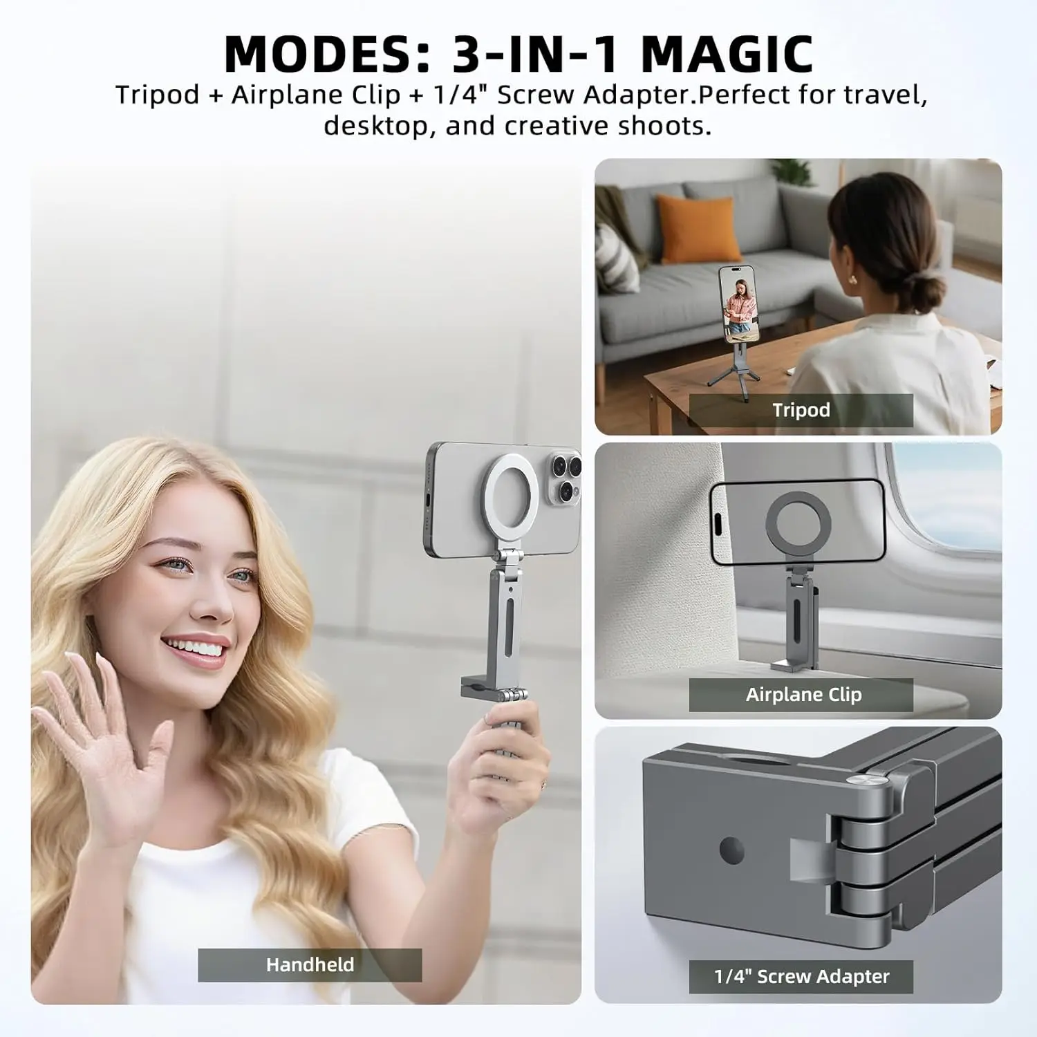 Magnetic Selfie Phone Holder T - Desk Setup Essentials บทวิจารณ์และราคา