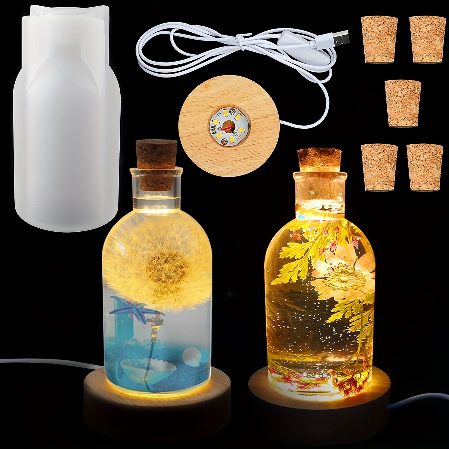 Drift Bottle Light Resin Mold  - Desk Setup Wood บทวิจารณ์และราคา