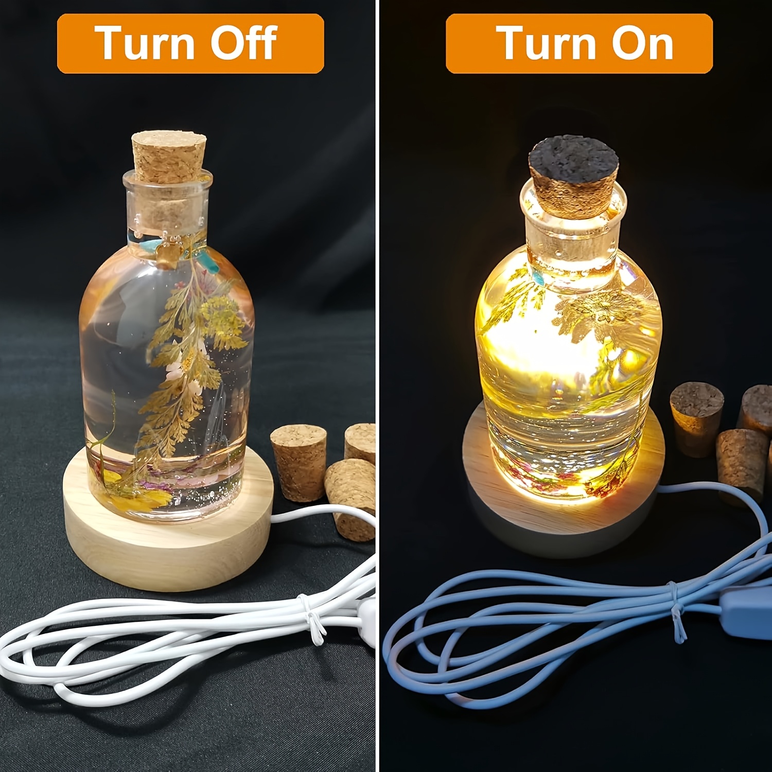 Drift Bottle Light Resin Mold  - Desk Setup Wood บทวิจารณ์และราคา