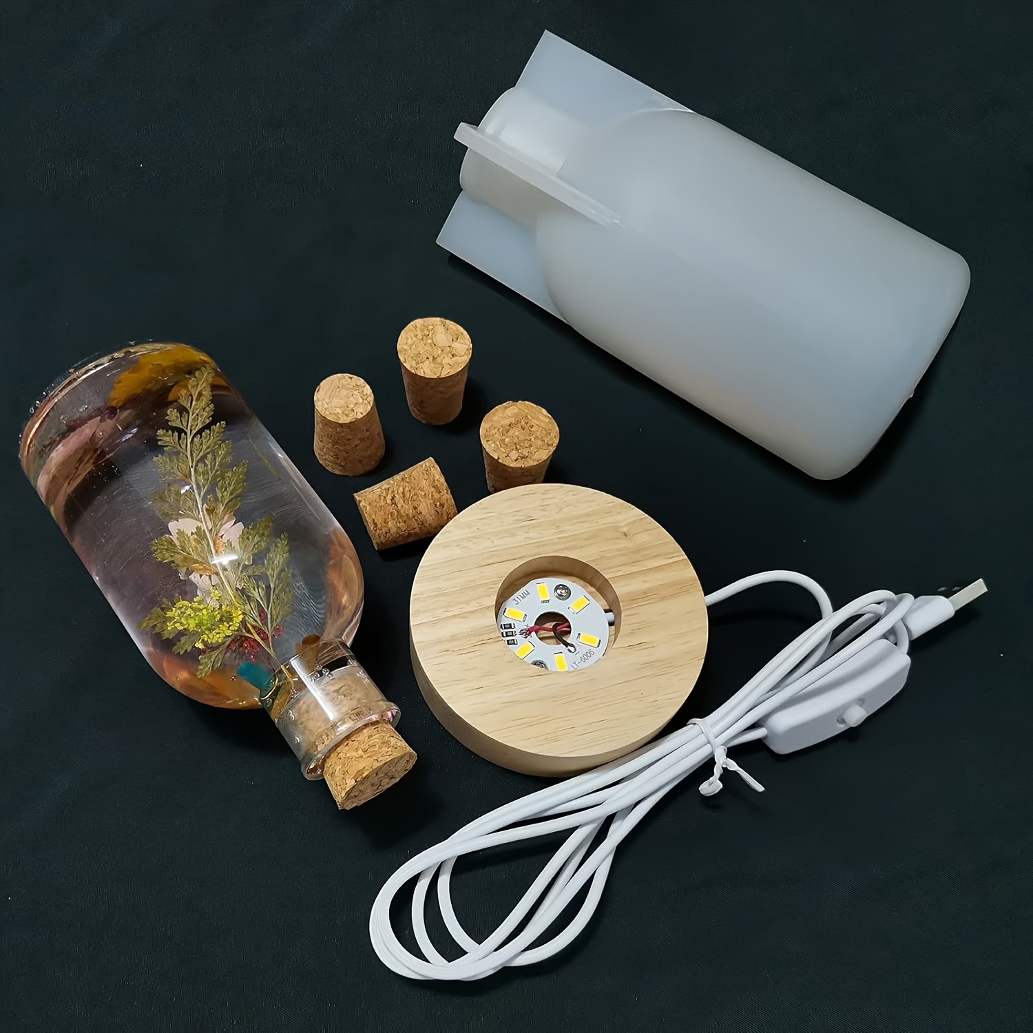 Drift Bottle Light Resin Mold  - Desk Setup Wood บทวิจารณ์และราคา
