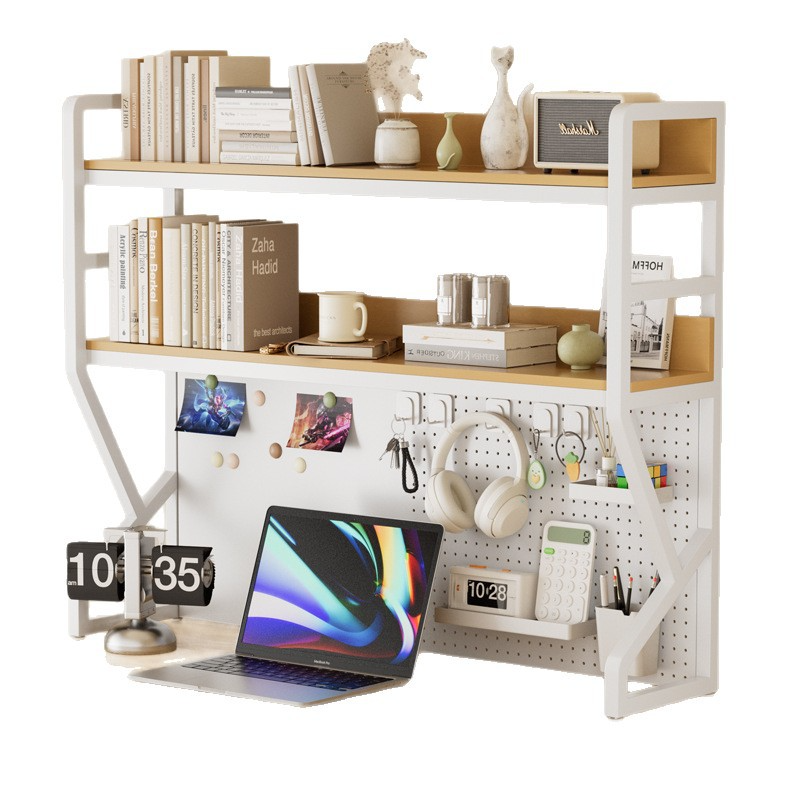 Desktop Storage Shelf with Peg - Desk Setup Wood บทวิจารณ์และราคา
