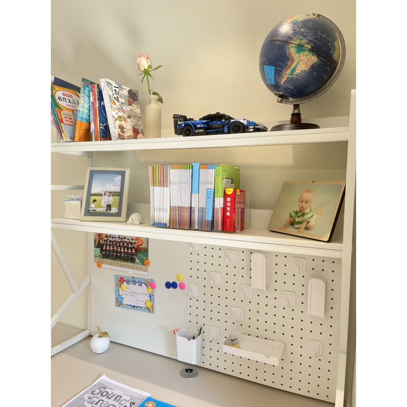Desktop Storage Shelf with Peg - Desk Setup Wood บทวิจารณ์และราคา