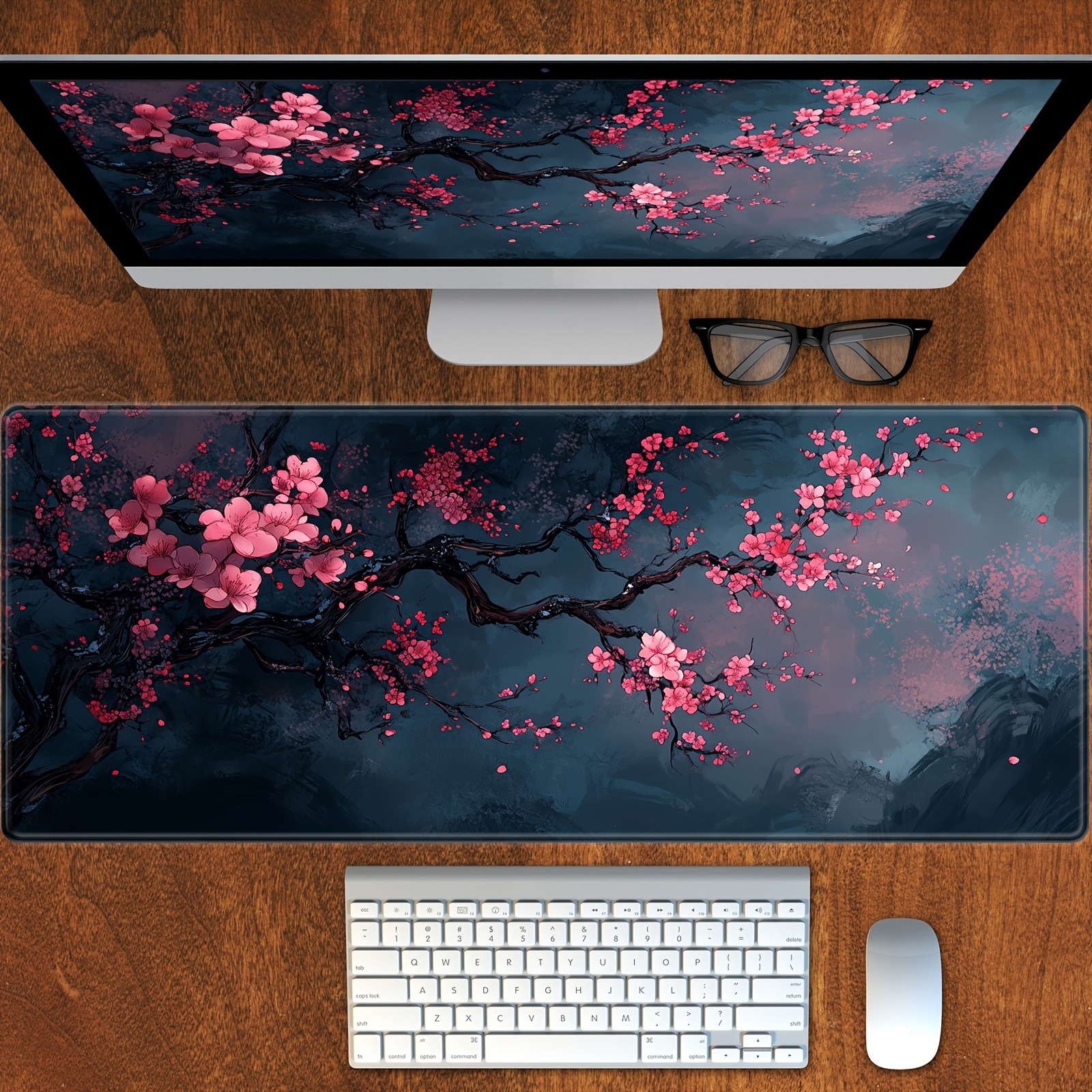 Night Cherry Blossom gaming mo - Rubber Mat Desk บทวิจารณ์และราคา