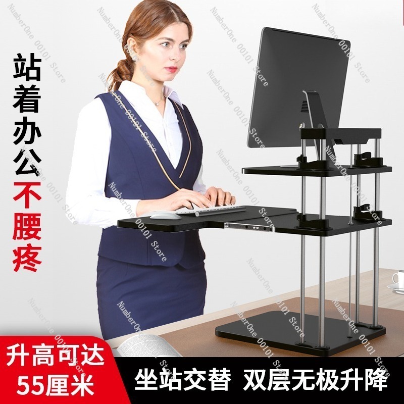 Height-Adjustable Standing Des - Desk Setup With Laptop And Monitor บทวิจารณ์และราคา