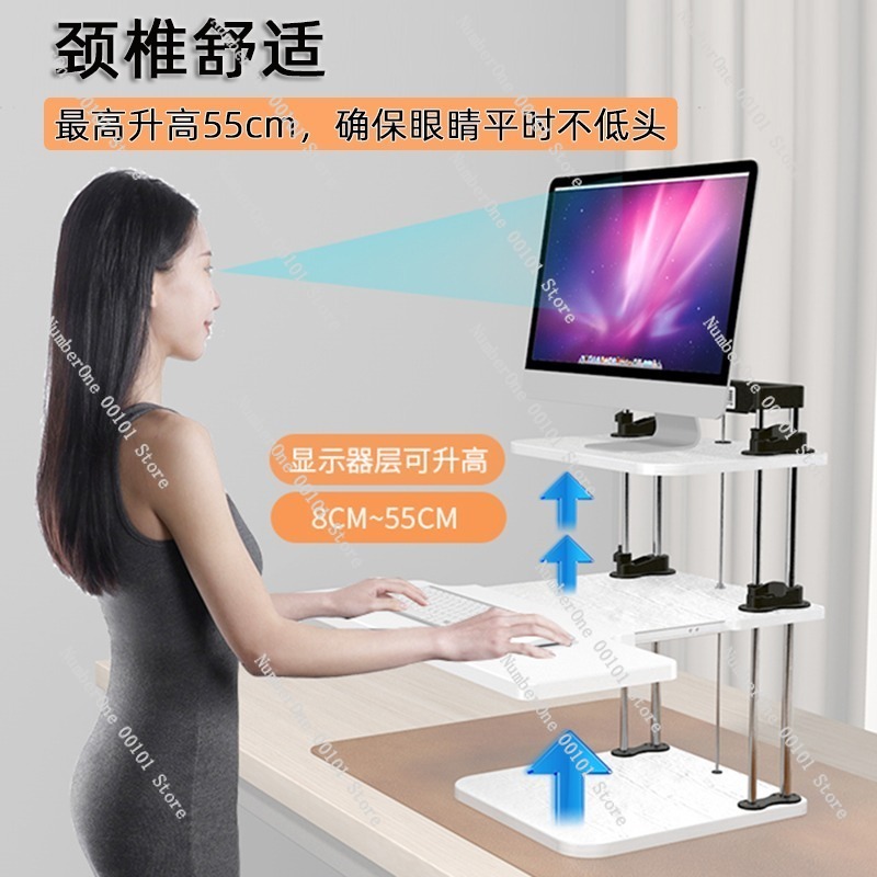 Height-Adjustable Standing Des - Desk Setup With Laptop And Monitor บทวิจารณ์และราคา