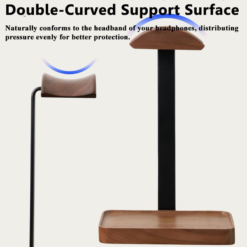 Solid Wood Headphones Stand Bl - Desk Setup Wood บทวิจารณ์และราคา