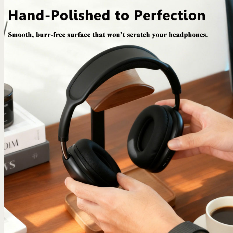 Solid Wood Headphones Stand Bl - Desk Setup Wood บทวิจารณ์และราคา