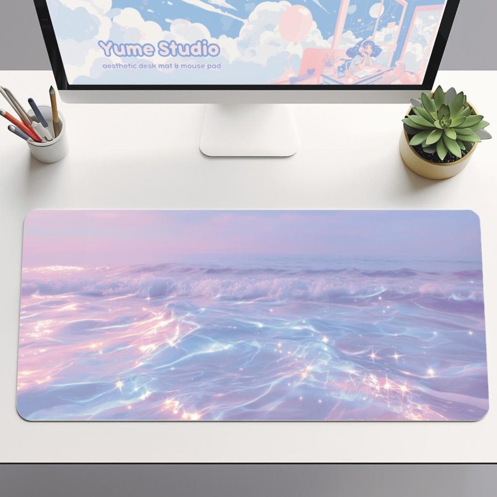 Aesthetic Pastel Desk Mat for  - Desk Setup Gifts บทวิจารณ์และราคา