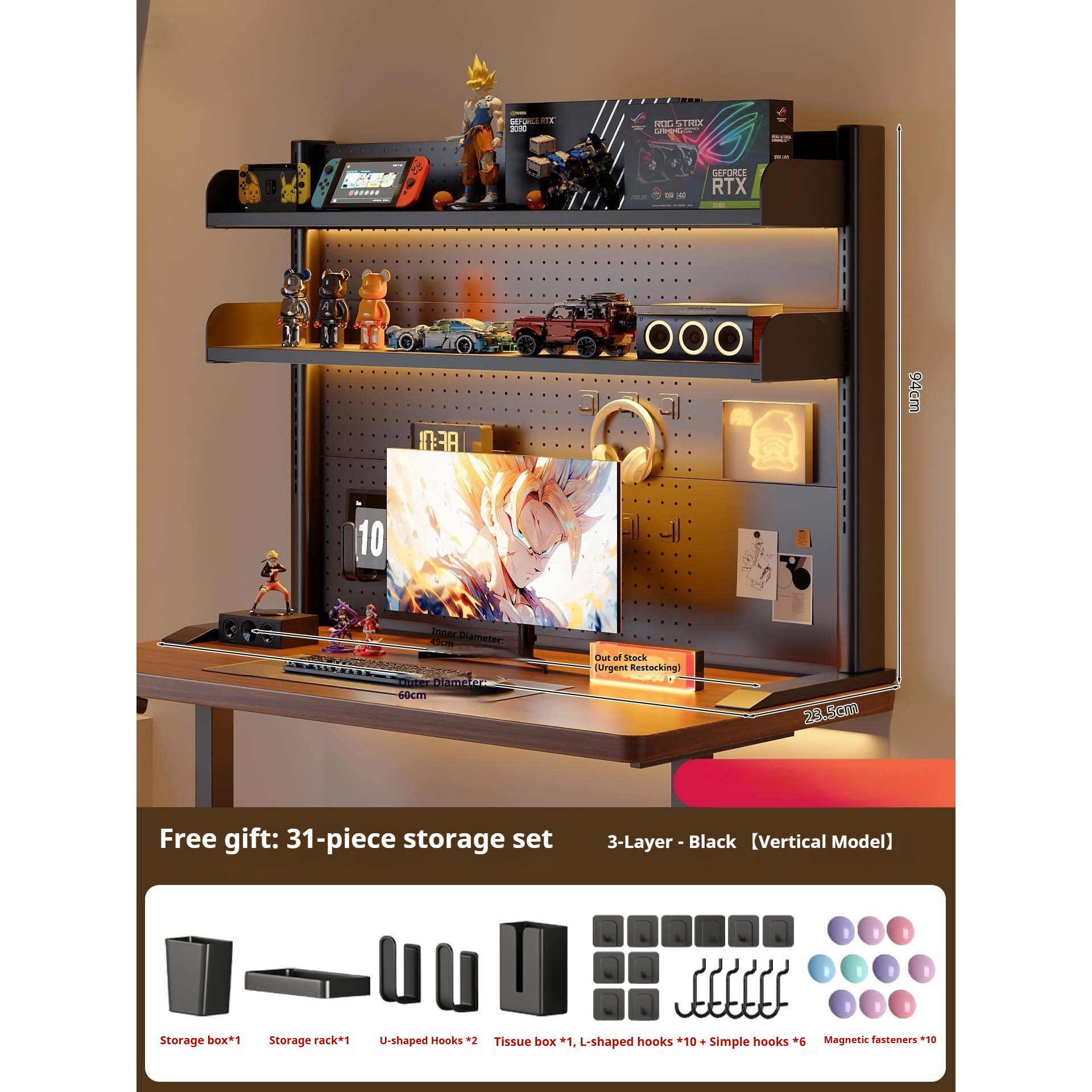 Clamp on Desk Shelf with Pegbo - Desk Setup Productivity บทวิจารณ์และราคา