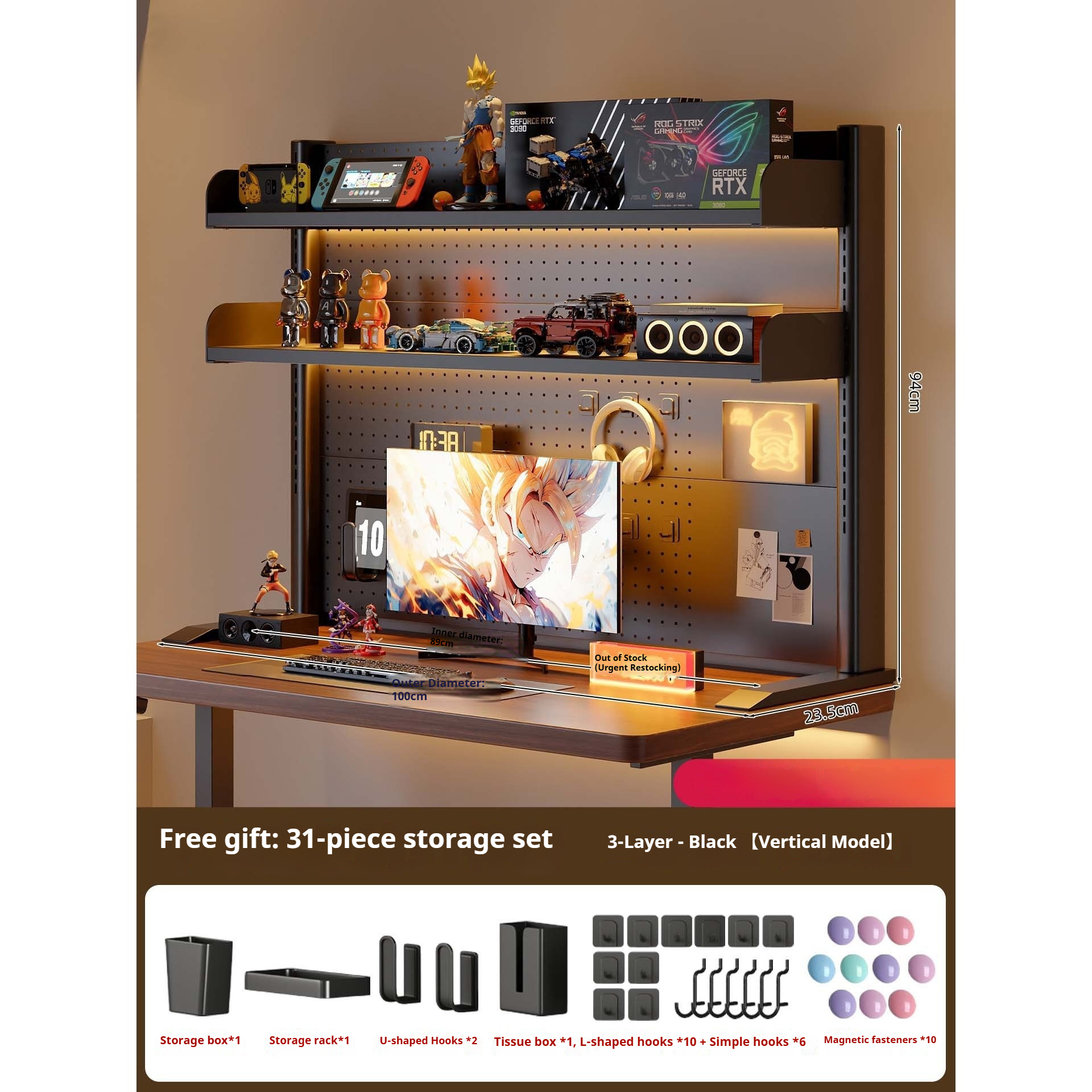 Clamp on Desk Shelf with Pegbo - Desk Setup Productivity บทวิจารณ์และราคา