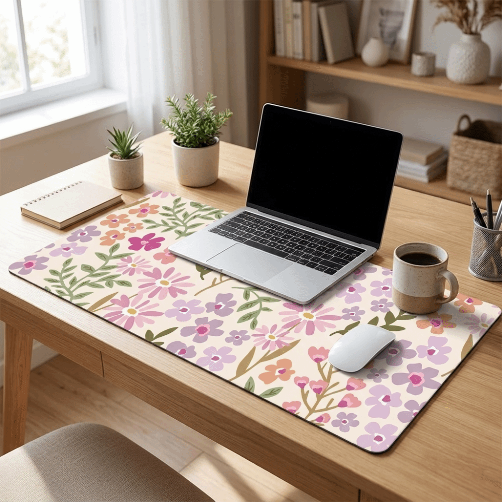 Stain-resistant Large Floral D - Rubber Mat Desk บทวิจารณ์และราคา