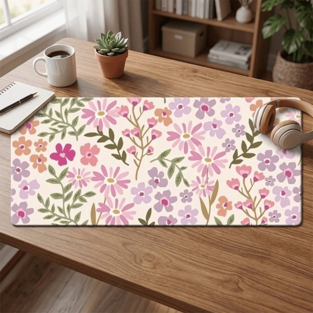 Stain-resistant Large Floral D - Rubber Mat Desk บทวิจารณ์และราคา