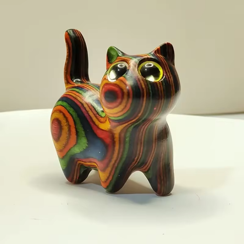 Hand-Painted or Carved Wood Ca - Desk Setup Wood บทวิจารณ์และราคา