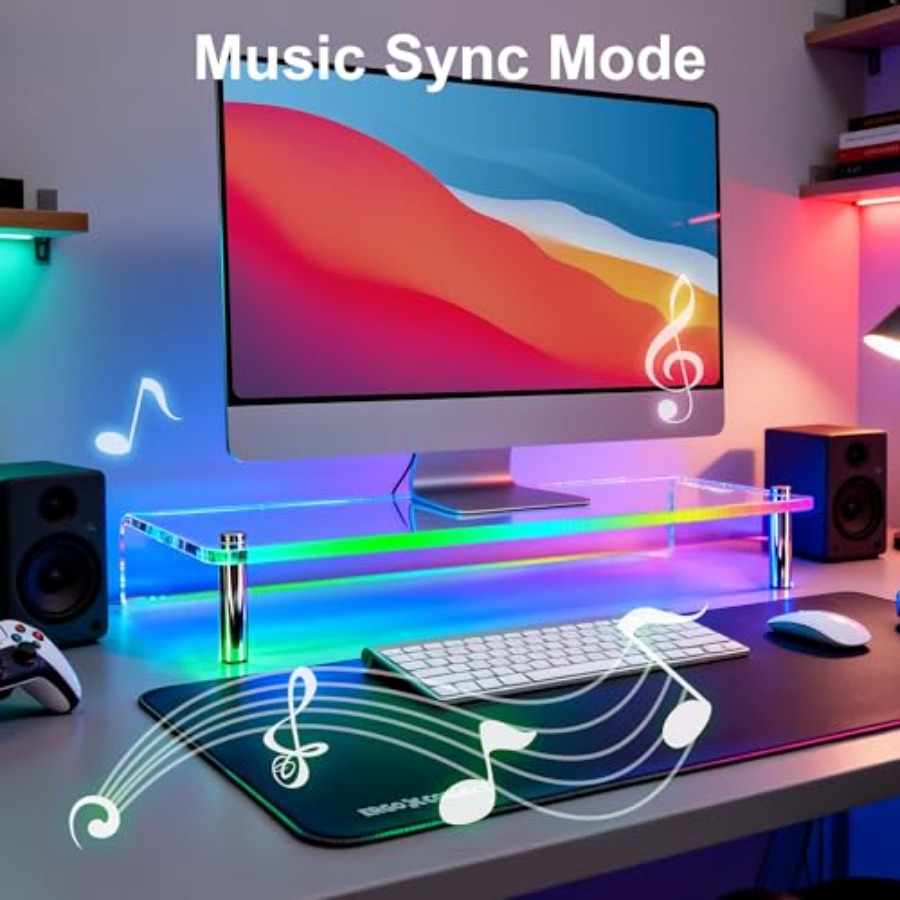 Acrylic Monitor Stand with WRG - Desk Setup With Laptop And Monitor บทวิจารณ์และราคา