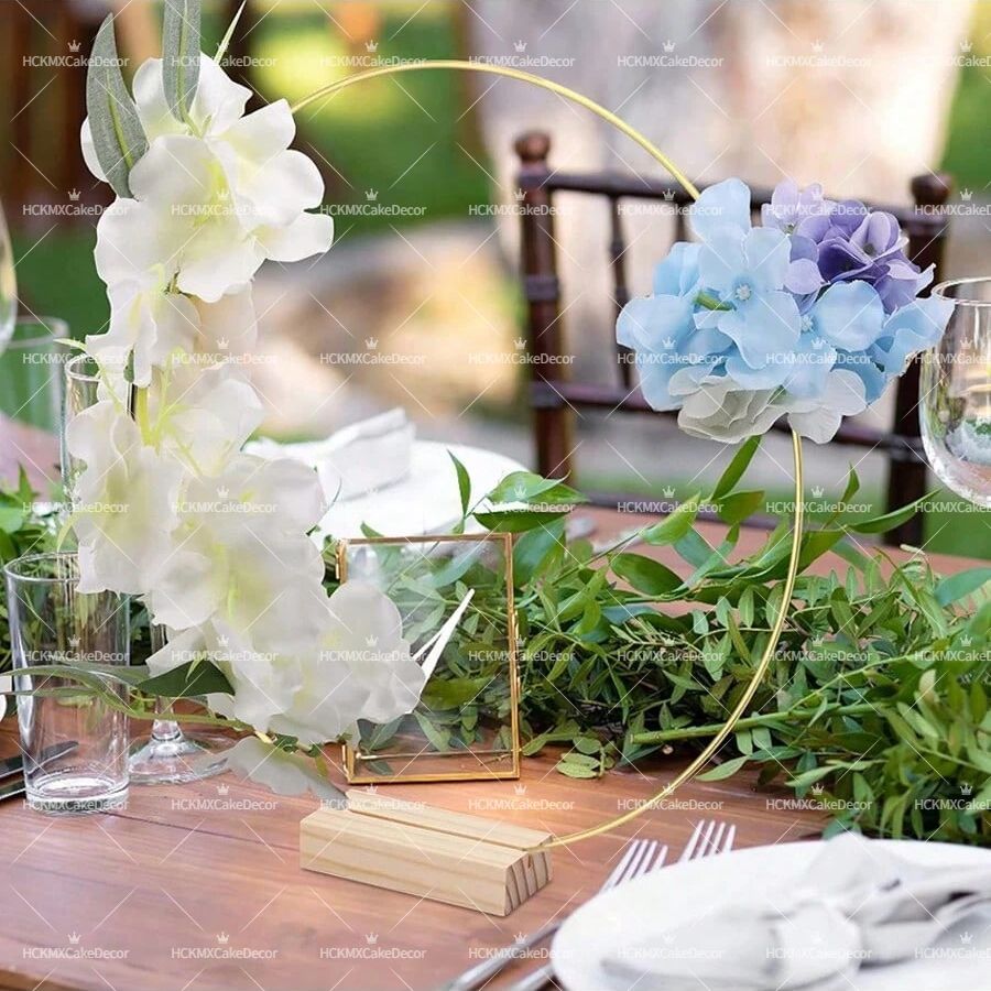 5pcs Gold Wire Floral Hoop wit - Desk Setup Wood บทวิจารณ์และราคา