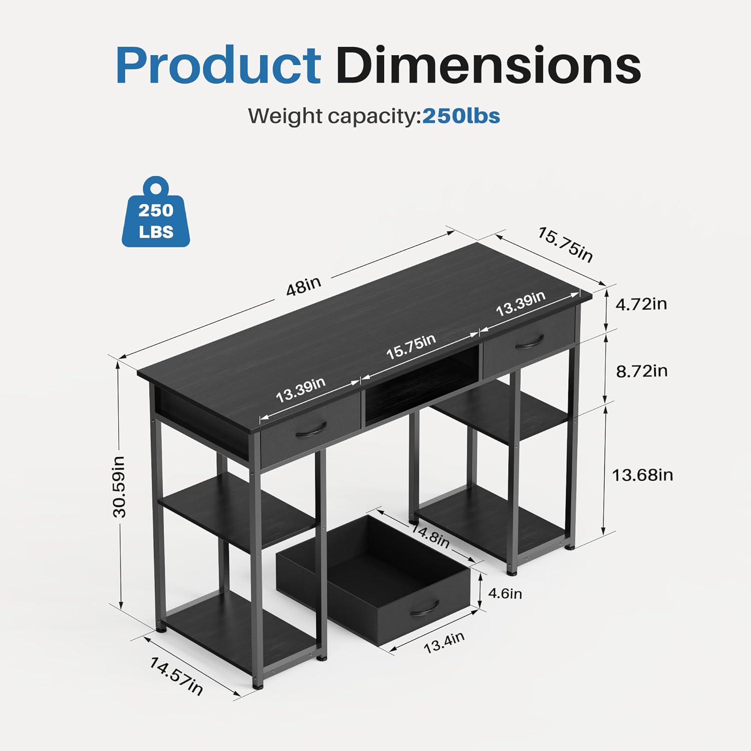 48-Inch Computer Desk with Fab - Work Desk Home Setup บทวิจารณ์และราคา