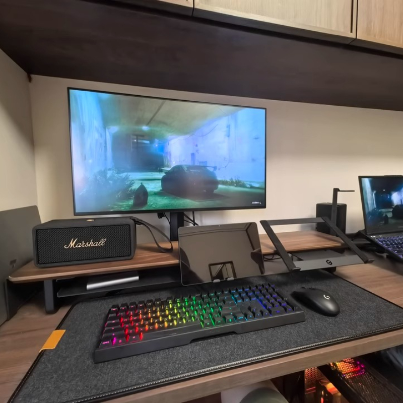 Modular Monitor Riser Stand Er - Desk Setup With Laptop And Monitor บทวิจารณ์และราคา
