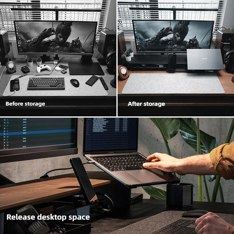 Modular Monitor Riser Stand Er - Desk Setup With Laptop And Monitor บทวิจารณ์และราคา