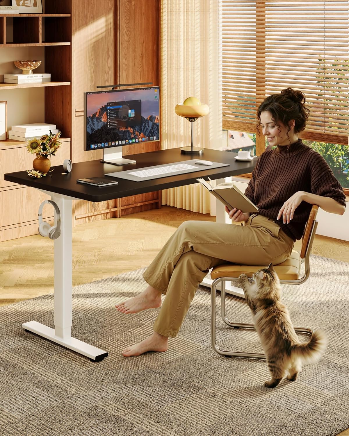 55x28 Inch Electric Height Adj - Desk Setup One Monitor บทวิจารณ์และราคา