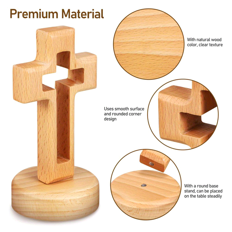 Cross Wood Crucifix Standing   - Desk Setup Wood บทวิจารณ์และราคา