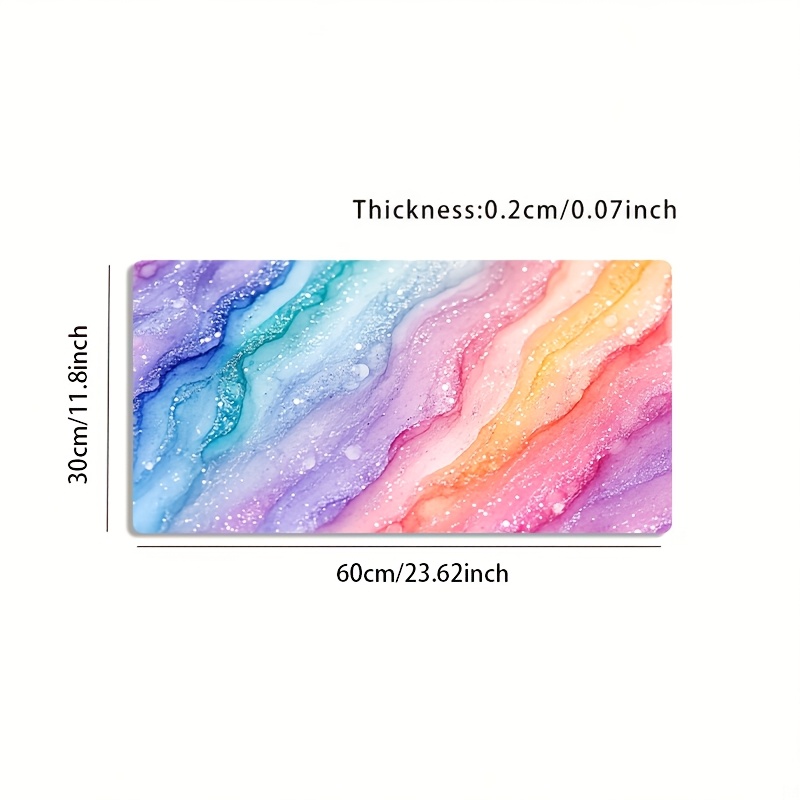 Vibrant Rainbow Glitter Marble - Desk Setup Productivity บทวิจารณ์และราคา