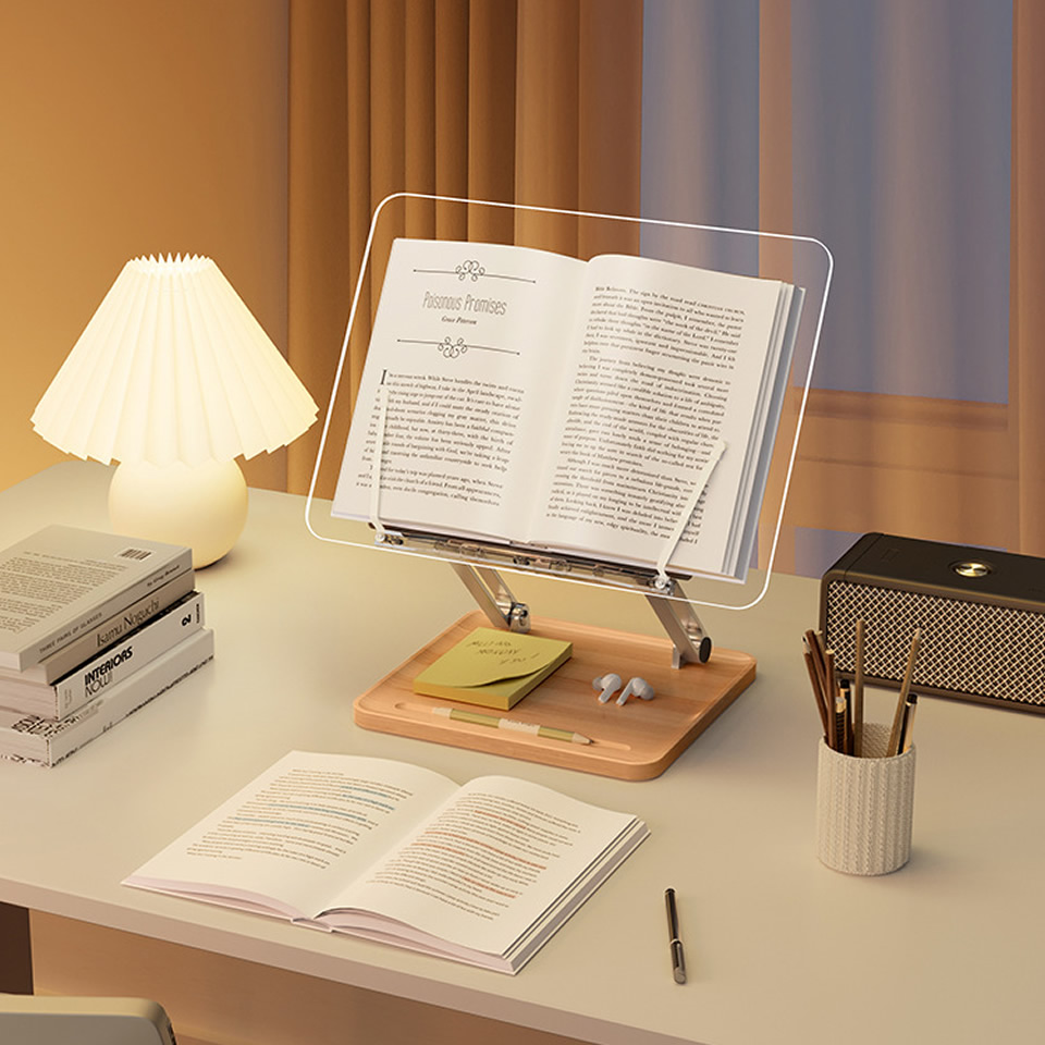 Wooden Reading Stand with ligh - Desk Setup Wood บทวิจารณ์และราคา