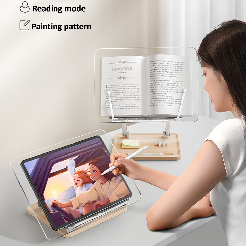 Wooden Reading Stand with ligh - Desk Setup Wood บทวิจารณ์และราคา