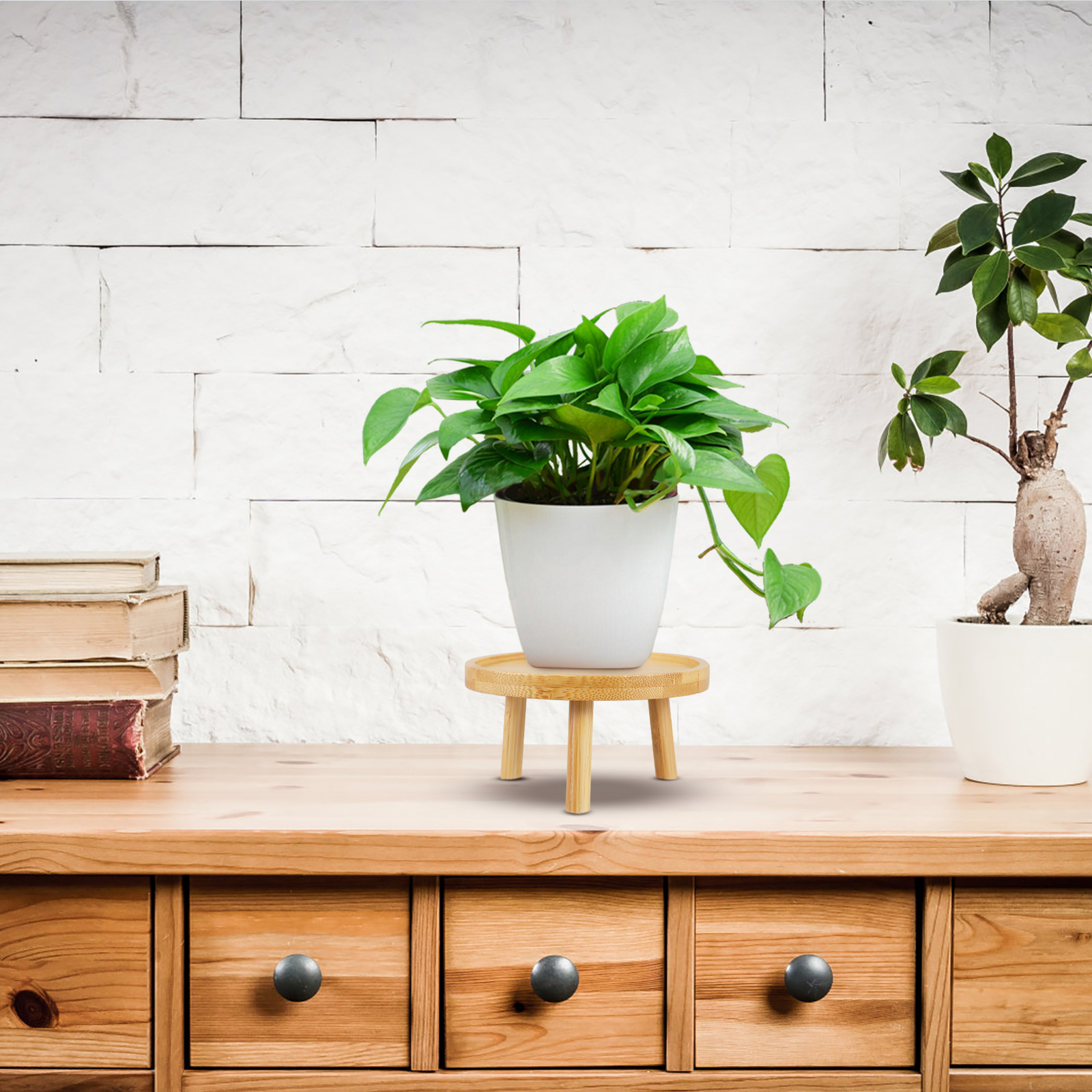 Holder Stand Pot Flower Wood W - Desk Setup Wood บทวิจารณ์และราคา