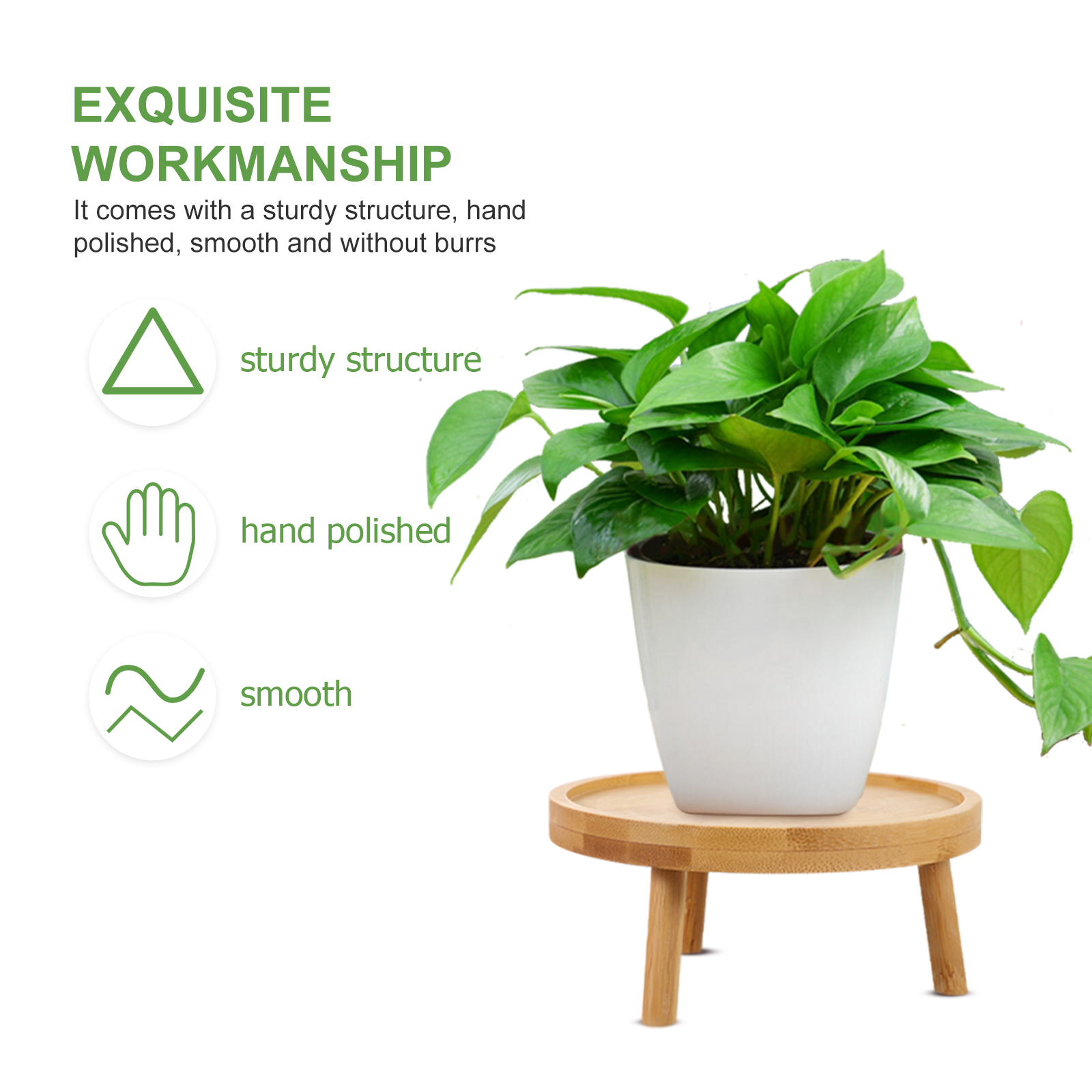 Holder Stand Pot Flower Wood W - Desk Setup Wood บทวิจารณ์และราคา