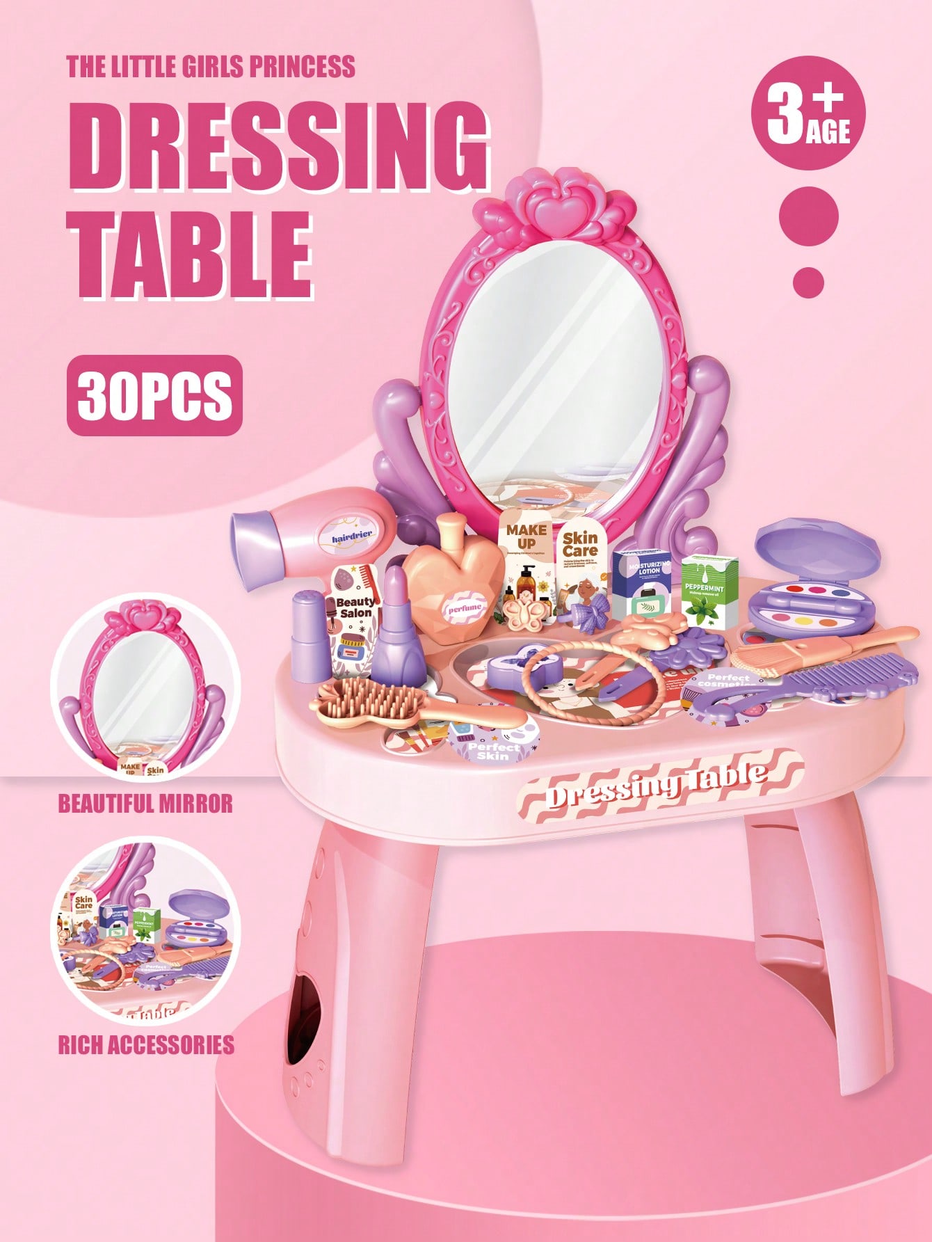 Kids Princess Vanity Dressing  - Desk Setup Girl บทวิจารณ์และราคา