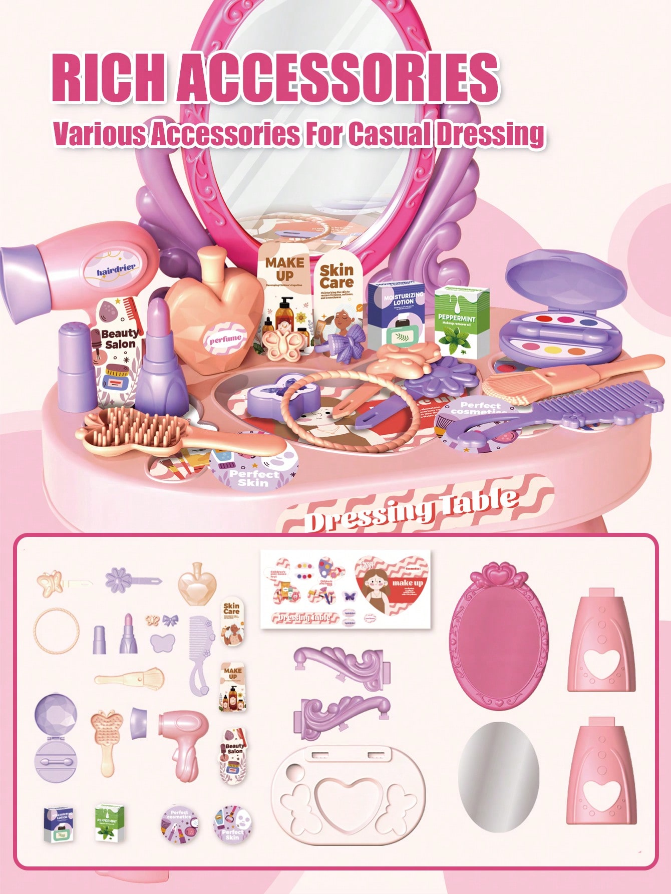 Kids Princess Vanity Dressing  - Desk Setup Girl บทวิจารณ์และราคา