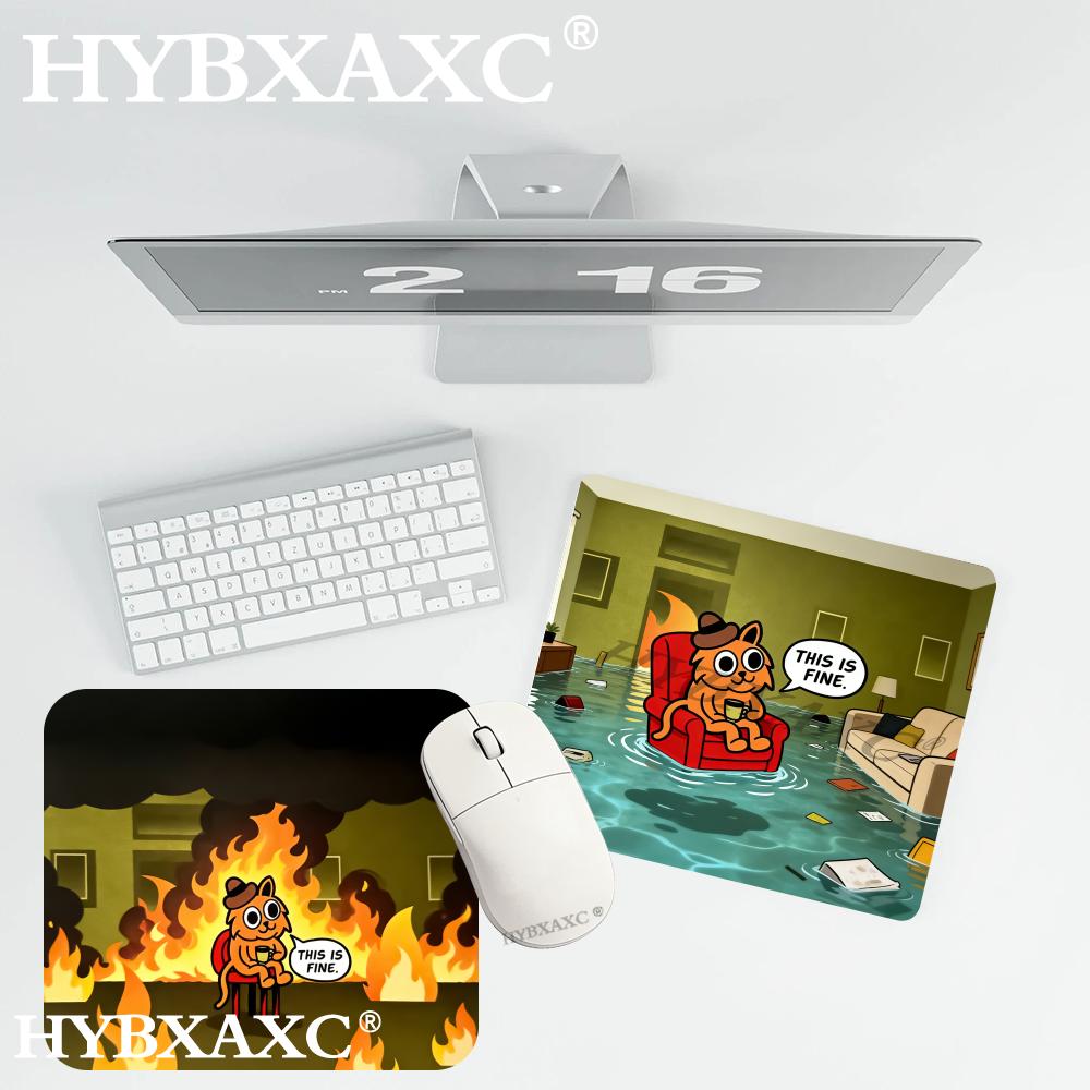 HYBXAXC This Is Fine Cat Meme  - Work Desk Home Setup บทวิจารณ์และราคา