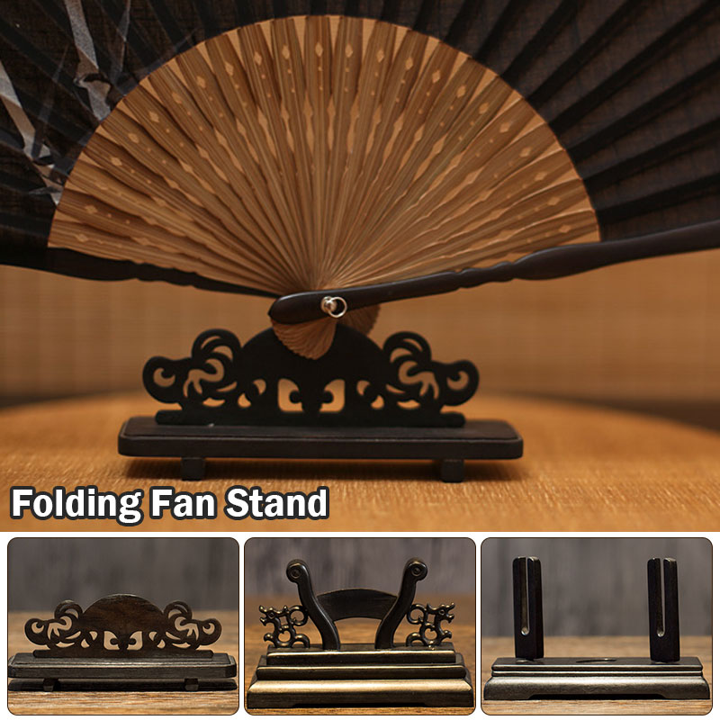 Vintage Art Style Folding Fan  - Desk Setup Wood บทวิจารณ์และราคา