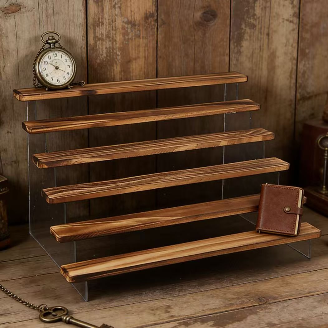 Charred Wooden Step Display St - Desk Setup Wood บทวิจารณ์และราคา
