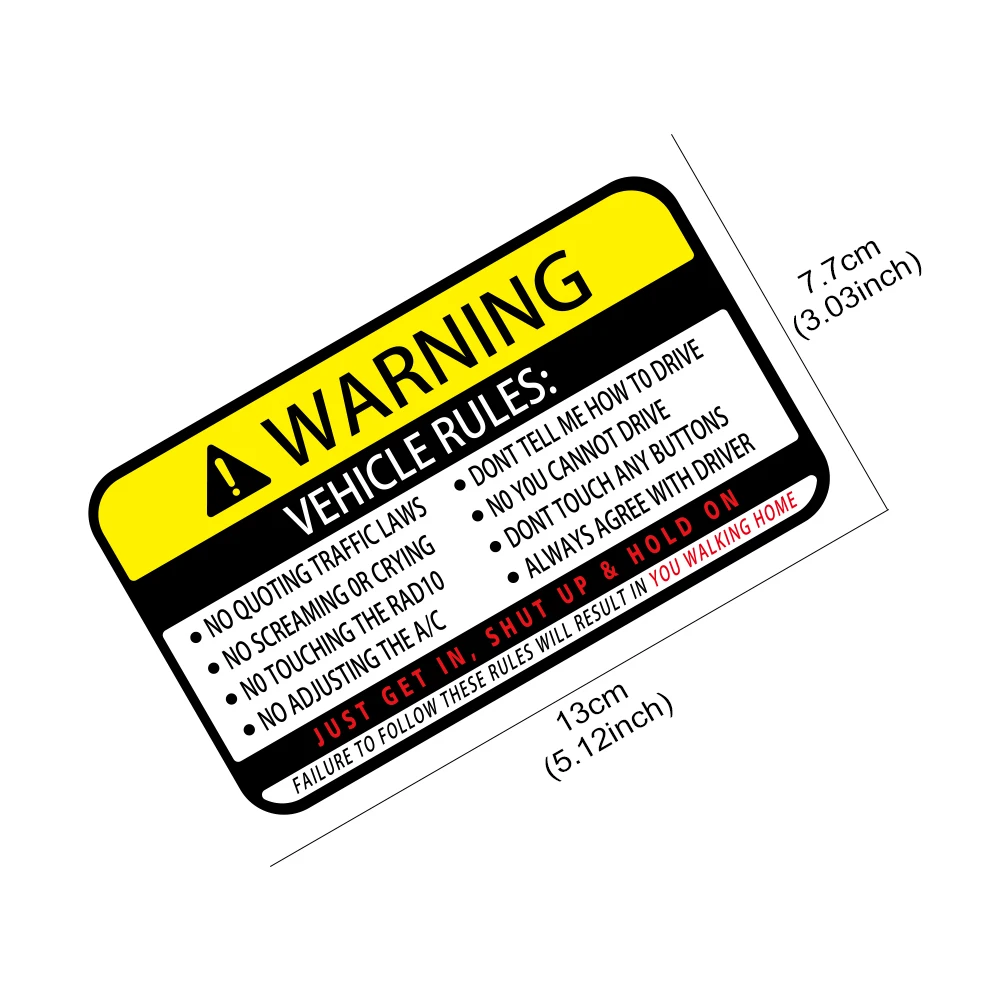 13x7.7cm Warning Words Car Sti - Desk Setup Maker บทวิจารณ์และราคา