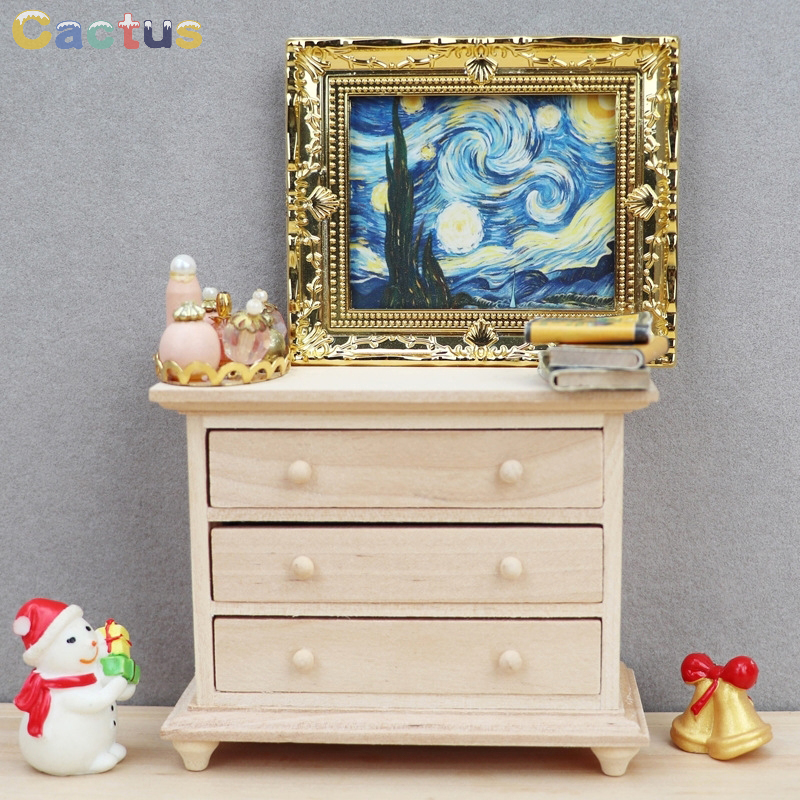 1:12 Dollhouse Miniature Wood  - Desk Setup Wood บทวิจารณ์และราคา