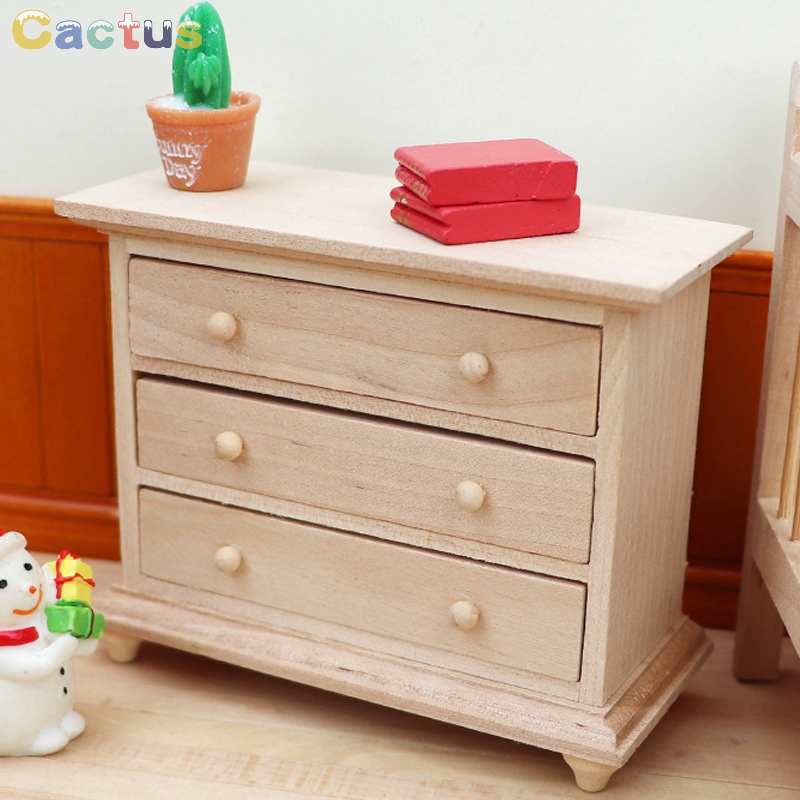 1:12 Dollhouse Miniature Wood  - Desk Setup Wood บทวิจารณ์และราคา